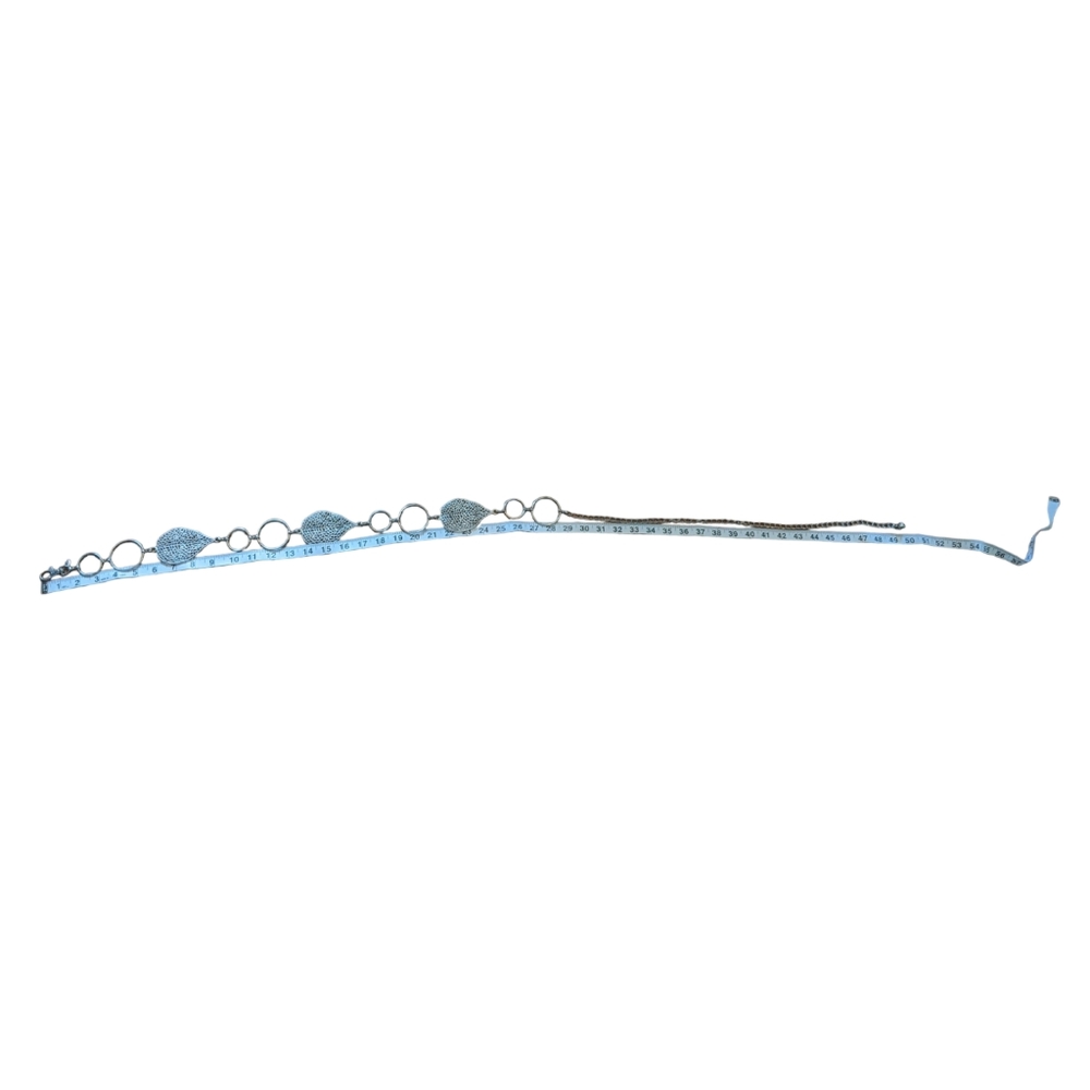 Women's Silver Tone Leaf Chain Belt - Picture 9 of 10